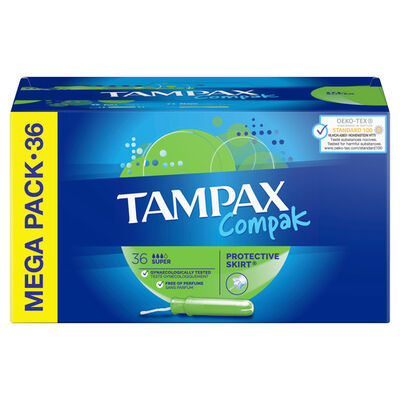 Tamp&oacute;n con aplicador Tampax Compak 36 uds super