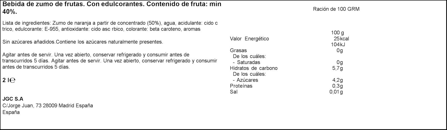 Néctar de naranja Disfruta 2l