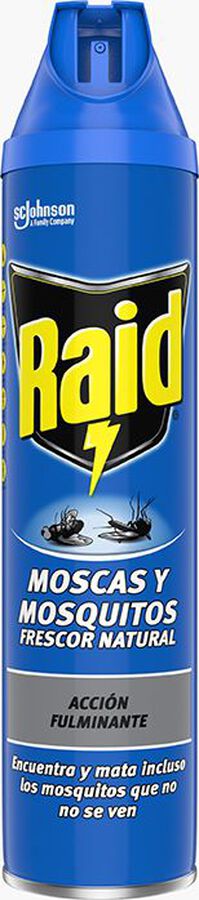 Insecticida spray Raid 600ml para moscas y mosquitos