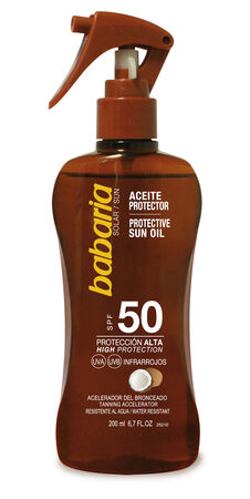 Aceite solar bronceador Babaria FP50 Coco