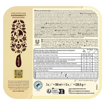 Helado Magnum chocolate blanco 3 uds