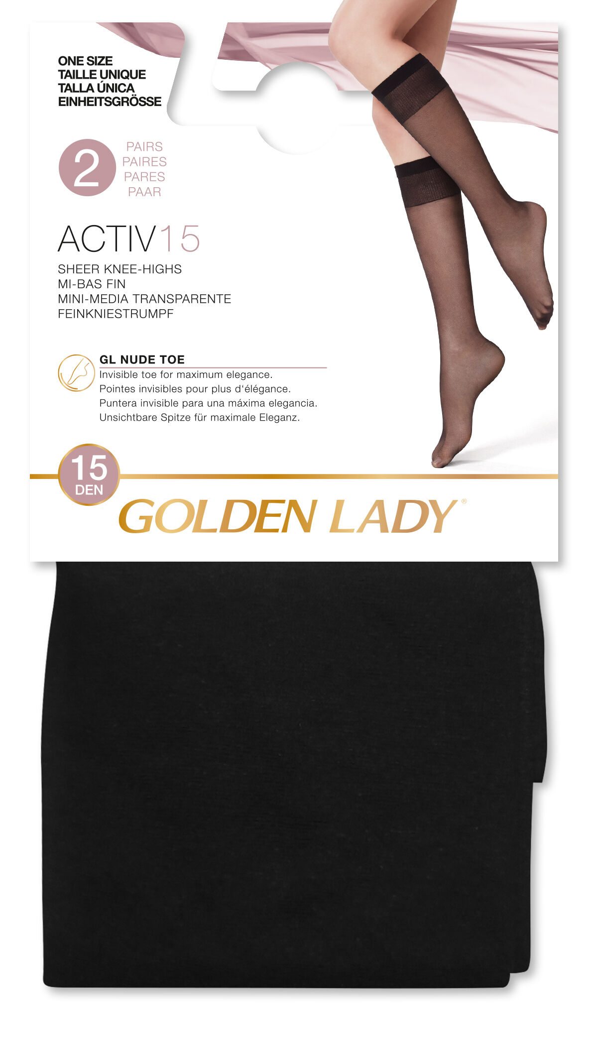 Minimedia Active 15D Golden Lady 2 Unidades Negro