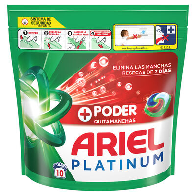 Detergente c&aacute;psulas Lenor Ariel Pods 10 lavados quitamanchas