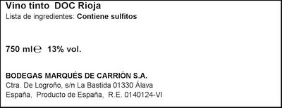 Vino tinto DO Rioja Anta&ntilde;o tempranillo