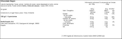 Chocolate negro Nestl&eacute; 120g 85% de cacao