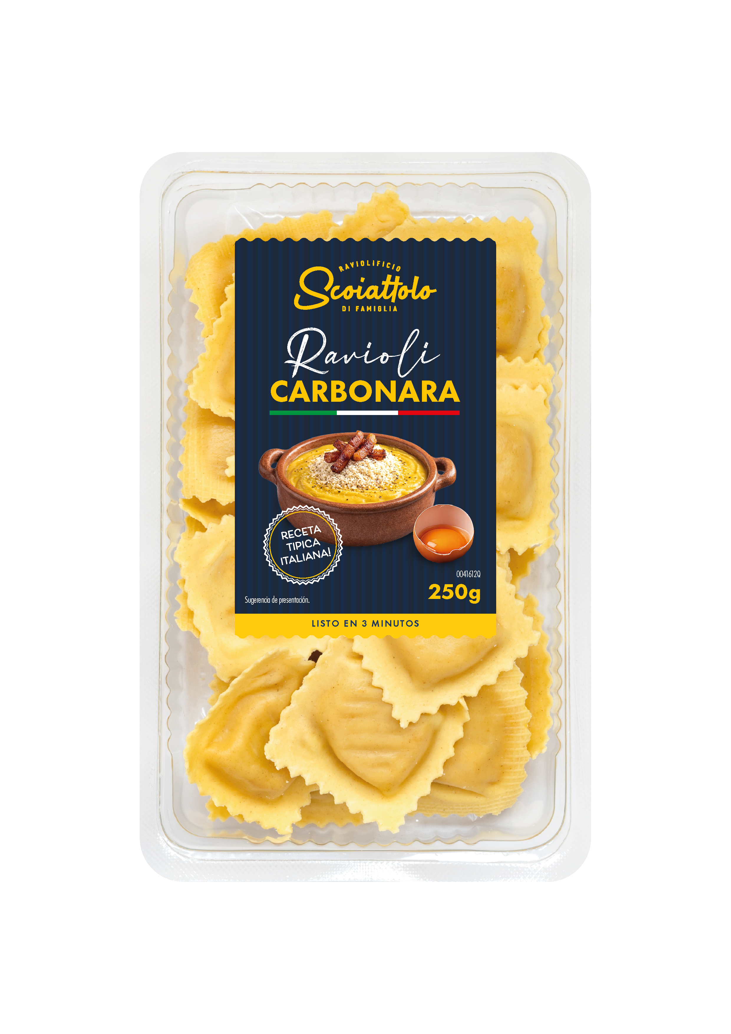 Ravioli con salsa carbonara Scoiattolo 250g