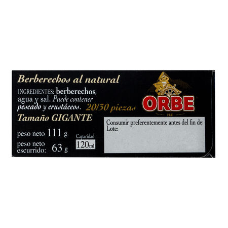 Berberecho Orbe 63g 20/30 al natural