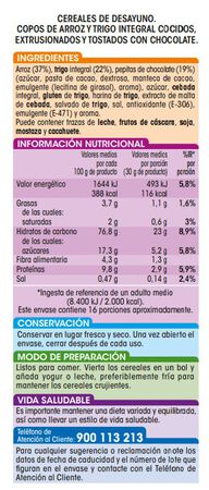 Cereales en copos integrales Alipende 500g de chocolate