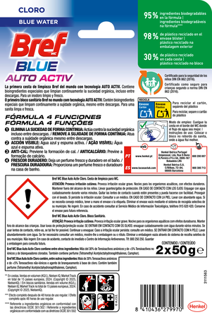 Limpiador wc colgador Bref 2 unidades blue activ