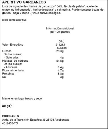 Chips de garbanzos Bio Ecocesta 80g