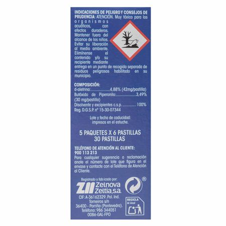 Insecticida eléctrico pastilla Lanta 30 unidades recambio