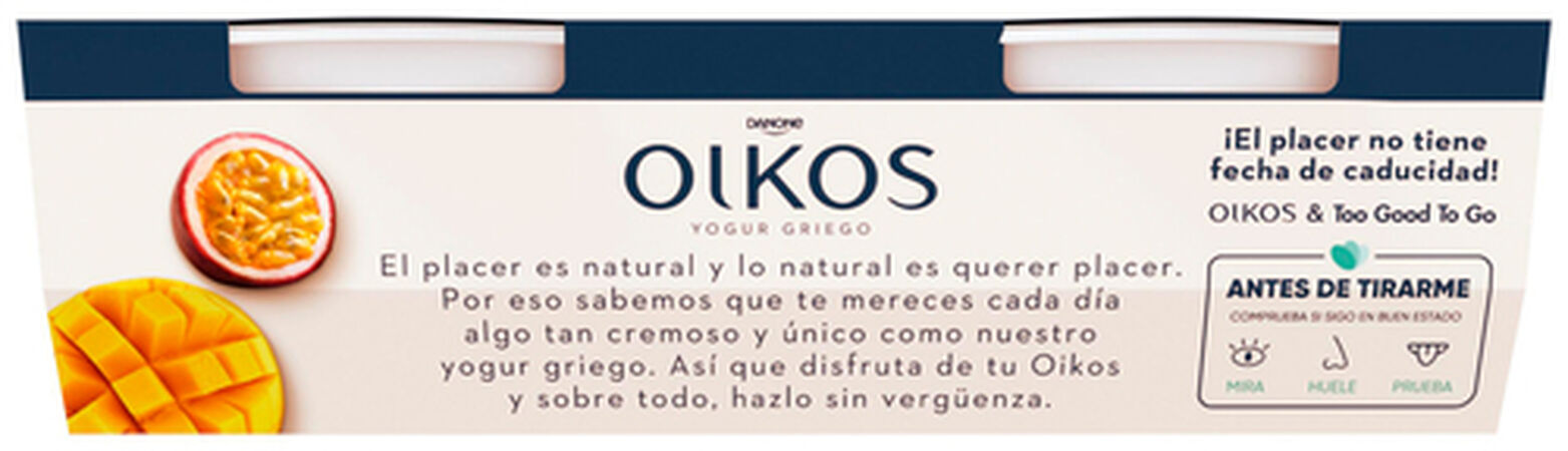 Yogur estilo griego Oikos pack 2 mango maracuyá