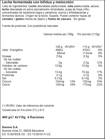 Bífidus Activia cremoso pack 4 melocotón