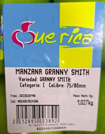Manzana granny smith bandeja 1kg aproximadamente