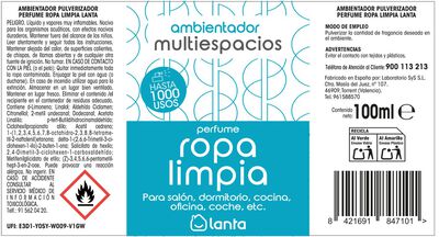 Ambientador vaporizado Lanta 100ml ropa limpia