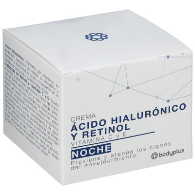 Crema de noche con &aacute;cido hialur&oacute;nico retinol Bodyplus 50ml