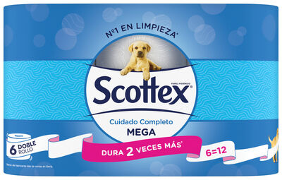 Papel higi&eacute;nico Scottex 6 rollos mega doble rollo