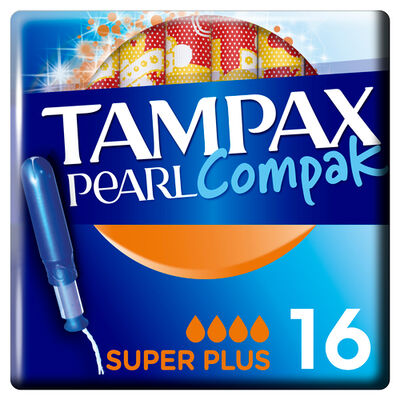 Tamp&oacute;n con aplicador Tampax Pearl compak 16 uds super plus