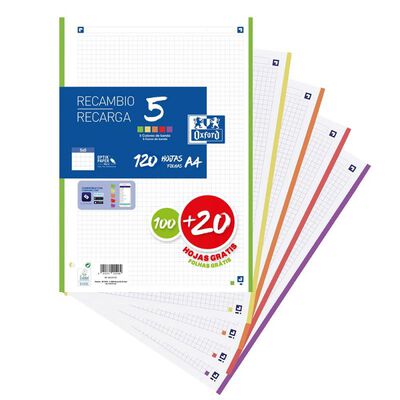 Hojas de recambio Oxford 100+20 hojas
