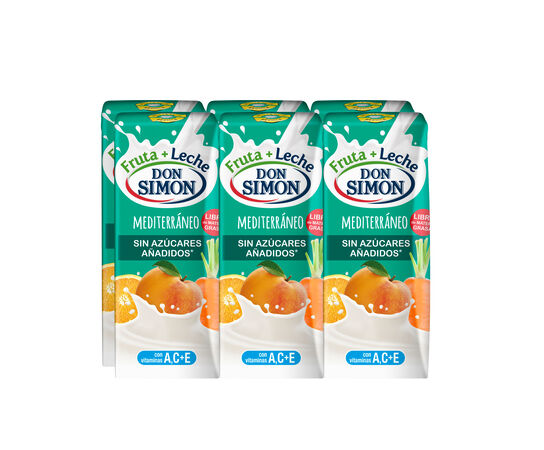 Zumo de fruta + leche sabor mediterráneo sin azúcares añadidos Don Simon pack 6