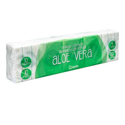 Pa&ntilde;uelos compactos Lanta 10 uds aloe vera