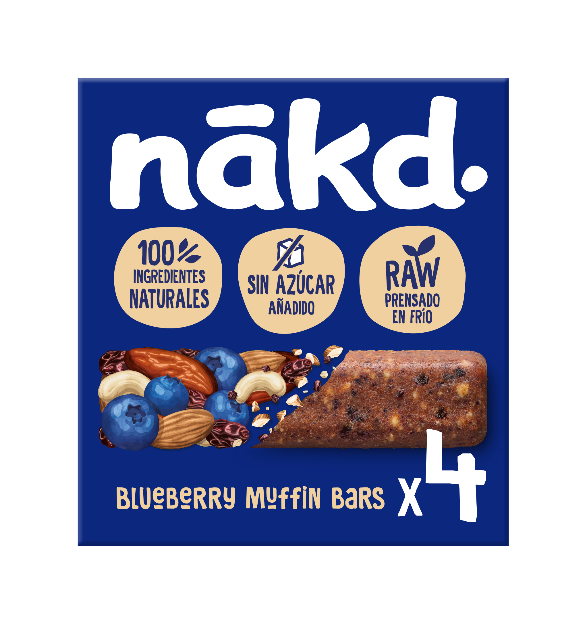 Barritas sin azúcar añadido Nakd 4u blueberry muffin