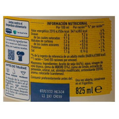 Mayonesa Hellmann'S 825ml