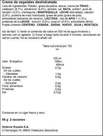 Crema de verduras mediterráneas Knorr 56g