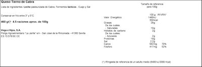 Queso tierno de cabra Vega E Hijos pieza 450g