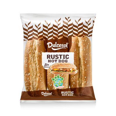 Pan hot dog r&uacute;stico Dulcesol 330g