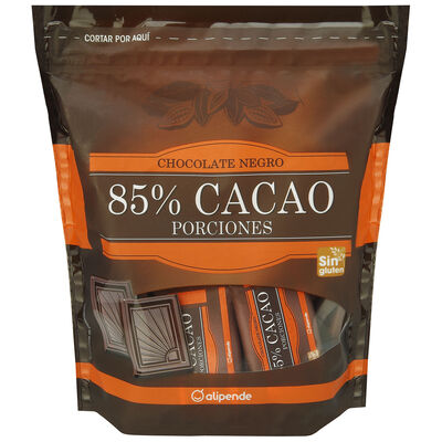 Porciones de chocolate negro 85% Alipende 200g
