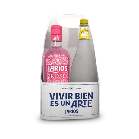 Ginebra + tónica 1l Larios Rosé 70cl