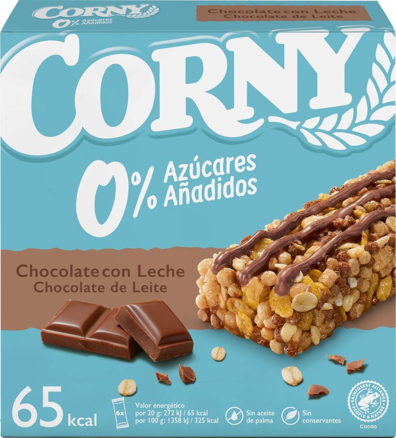 Barritas cereales chocolate Corny 6 unidades