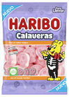 Golosina calaveras rellenas sabor fresa Haribo 100g