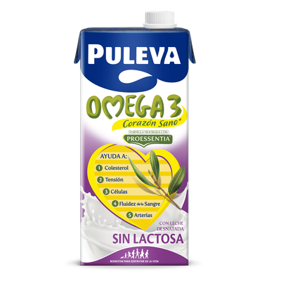 Bebida l&aacute;ctea sin lactosa Puleva 1l omega3