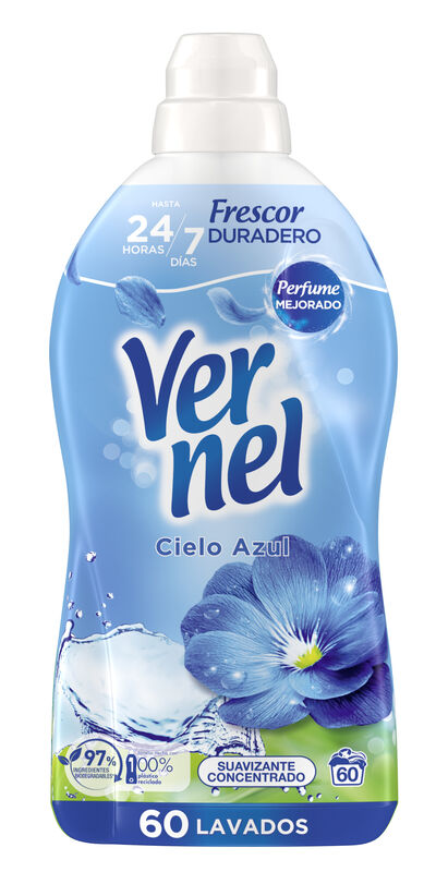 Suavizante Vernel 60 lavados cielo azul