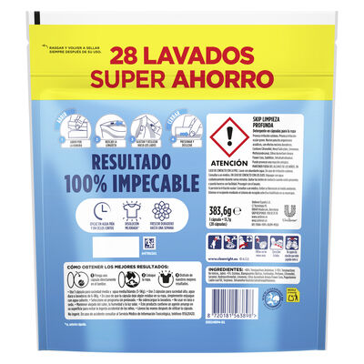 Detergente en capsulas skip limpieza profunda 28 lavados