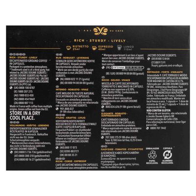 Caf&eacute; descafeinado ristretto intensidad 9 L&acute;or 20 caps.