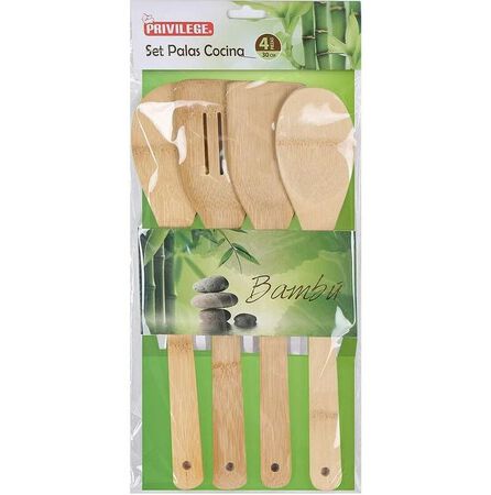 Set Palas De Cocina Bambú Privilege 4 unidades