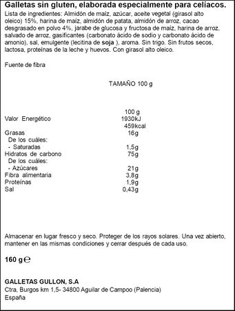 Galletas sin gluten Hookies Sharkies Gullon 160g