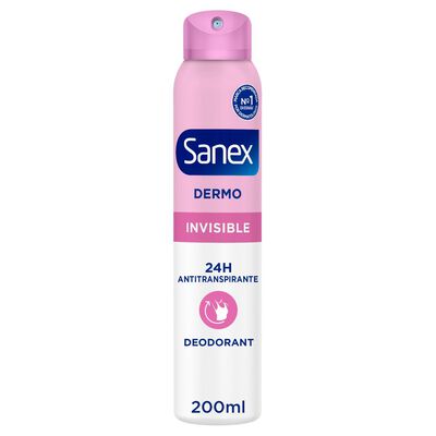 Desodorante spray Sanex Dermo Invisible Protección antitranspirante 24h 200ml
