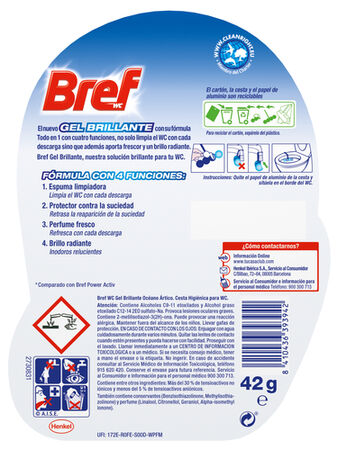 Limpiador Bref WC colgador gel brillante océano ártico