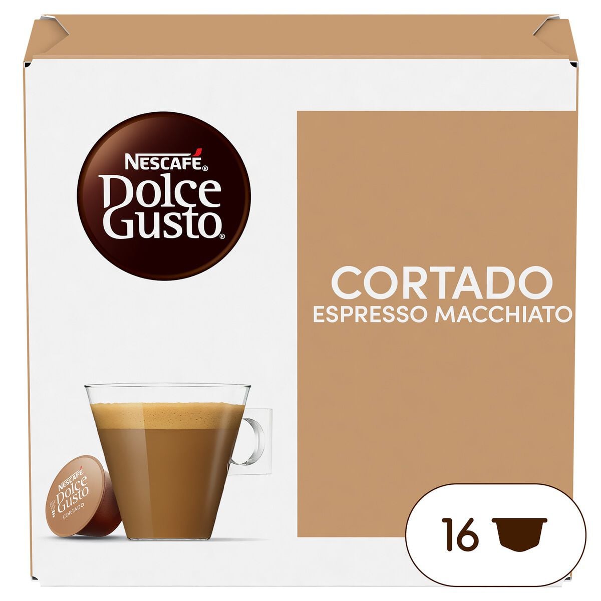 Café cortado macchiato Nescafé Dolce Gusto 16 cápsulas