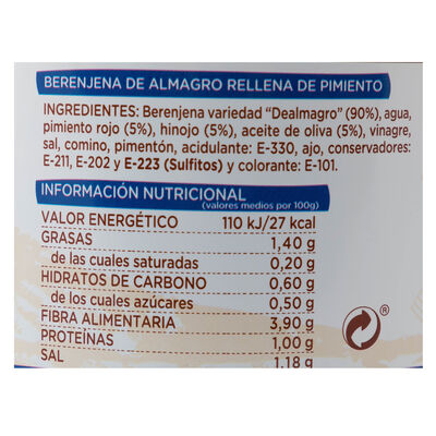 Berenjena rellena de pimiento Antonio 900g