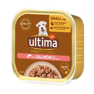 Ultima dog mini h&uacute;medo pat&eacute; salm&oacute;n y arroz