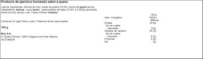 Snack de ma&iacute;z sin gluten match ball Risi 105g cheese
