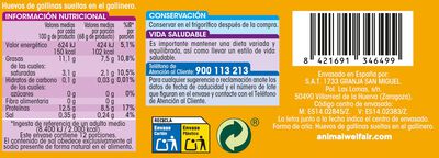 Huevos de gallinas sueltas en el gallinero Alipende 12u "clase l"