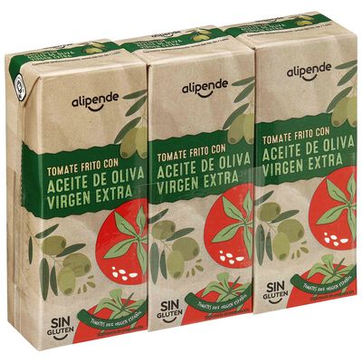 Tomate frito sin gluten con aceite de oliva virgen extra Alipende 210g pack 3