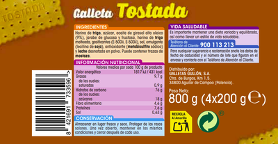 Galleta Alipende 800g tostada