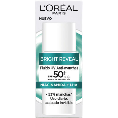 Fluido facial Hidratante Antimanchas Loreal Bright Reveal 50 ml F50+ Niacinamida + Lha
